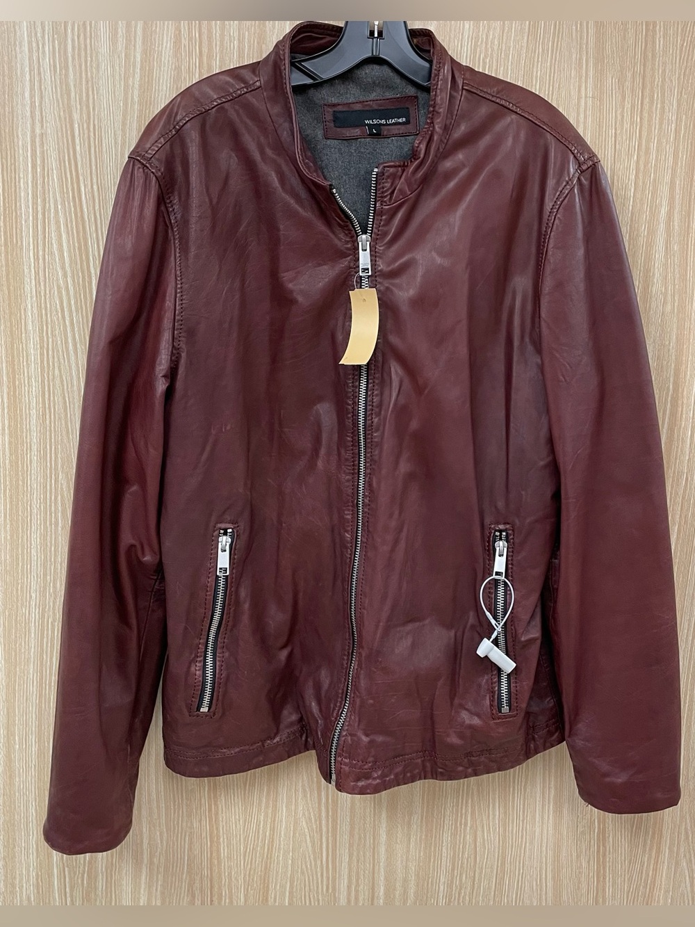 Wilsons Leather Burgundy Leather Jacket Size L